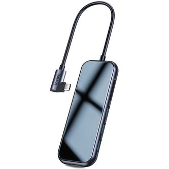 Baseus multifunkční HUB (USB-C na 3x USB 3.0, 4K HDMI, SD/TF, USB-C PD) šedý