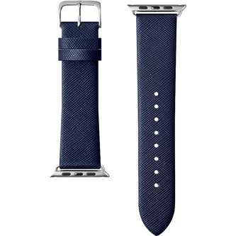 LAUT Prestige saffiánový řemínek Apple Watch 42/44 mm modrý