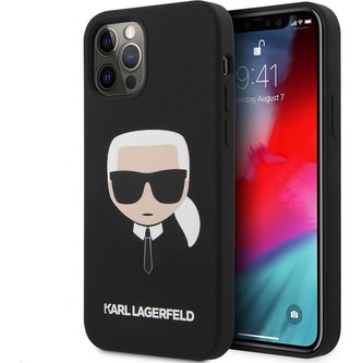 Karl Lagerfeld Head silikonový kryt iPhone 12 Pro Max 6.7" černý