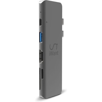 iWant USB-C 2x HDMI Multi-media HUB vesmírně šedý (2020)