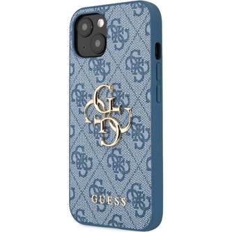 Guess PU 4G Metal Logo Case iPhone 13 Mini modrý