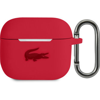 Lacoste Liquid Silicone Glossy Printing Logo Pouzdro pro Airpods 3 Red