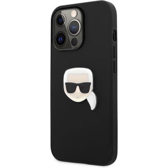 Karl Lagerfeld PU Leather Karl Head Case iPhone 13 Pro Max černý