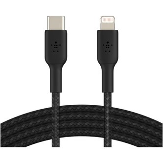 Belkin BOOST Charge Braided USB-C/Lightning odolný kabel, 2m, černý