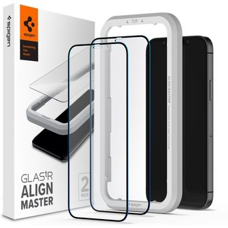 Spigen Glas tR ALM FC tvrzené sklo iPhone 12 Pro Max 2 ks černé