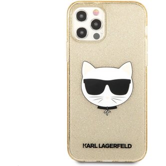 Karl Lagerfeld Choupette Head Glitter kryt iPhone 12/12 Pro zlatý