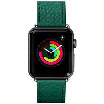 LAUT Milano kožený řemínek na Apple Watch 38/40 mm smaragdový