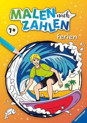 Ravensburger Malen nach Zahlen ab 7 Jahren Ferien - 48 Motive - Malheft für Kinder - Nummerierte Ausmalfelder