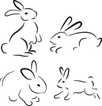 Králíci - plastová šablona 349 Rozměr: D 29x29cm Králíci - plastová šablona 349 Rozměr: D 29x29cm