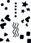 Tvary - plastová šablona 320 Rozměr: B 14,5x14,5cm