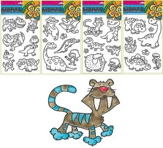 Předlohy na malování na sklo s vyvýšenou konturou - dino 30 x 21 cm 1kus Předlohy na malování na sklo s vyvýšenou konturou - dino 30 x 21 cm 1kus