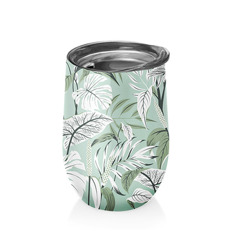 Bioloco Nerezový designový hrnek Listy máty 400 ml