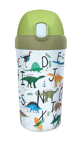 Bioloco Dětská láhev s brčkem Dinosaurus 400 ml