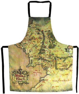 Kuchyňská zástěr Lord Of The Rings|Pán Prstenů: The Middle Earth Map (68 x 81 cm)