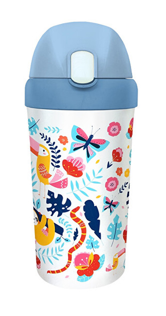 Bioloco Dětská láhev s brčkem Tropical 400 ml