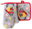 Kuchyňský set rukavice/chňapka WINTER JOY šedá 18x30 cm/20X20 cm ESSEX