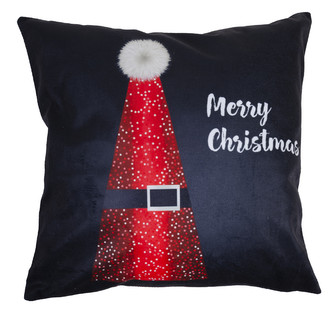 Polštář XMAS MIRACLE černá/červená 40x40 cm mikrovlákno  ESSEX