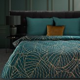 Přehoz na postel LILIANA II. tyrkysová/zlatá 220x240 cm Mybesthome