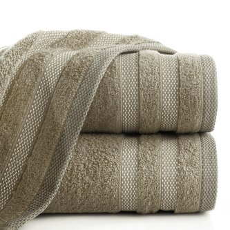 Bavlněná froté osuška s proužky RAMSES 70x140 cm, hnědá, 400 gr Mybesthome