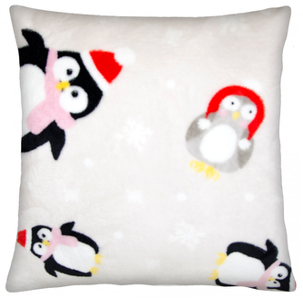 Polštář WINTER PETS tučňák,  Essex 40x40cm, mikrovlákno