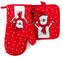 Kuchyňský set rukavice/chňapka WINTER JOY červená 18x30 cm/20X20 cm ESSEX