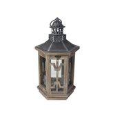 Dřevěná lucerna - 22,5x19,5x40cm