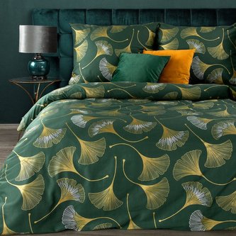 Povlečení BLANKET zelená 100% saténová bavlna 1x 200x220 cm, 2x povlak 70x80 cm francouzské povlečení MyBestHome