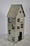Kovový domeček na čajovou svíčku, champagne, 30x13x10,5 cm