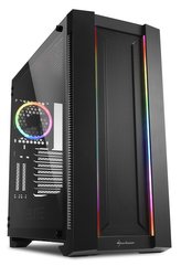 Sharkoon skříň ELITE SHARK CA200M / Middle Tower / 2x USB3.0 / 2x USB2.0 / průhledná bočnice / RGB LED / černá