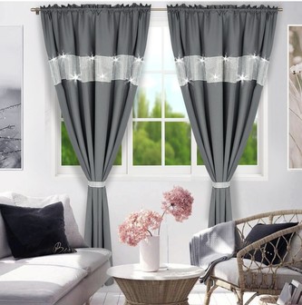 Dekorační závěs s řasící páskou AURORA tmavě šedá 145x250 cm (cena za 1 kus) MyBestHome