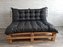 Paletové prošívané sezení PIETRO SET - sedák 120x80 cm, opěrka 120x40 cm, barva černá, Mybesthome