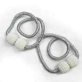 Dekorační ozdobná spona na závěsy s magnetem PEARLS, stříbrná, O 3 cm (cena za 1 kus) Mybesthome