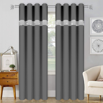 Dekorační závěs s kruhy ANDRE tmavě šedá 145x250 cm (cena za 1 kus) MyBestHome