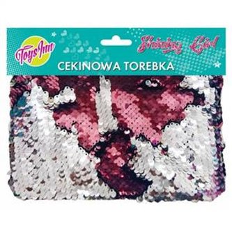 Torebka cekinowa różowo-srebrna