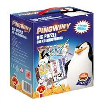 Puzzle do kolorowania Big Puzzle 2 w 1 Pingwiny z Madagaskaru