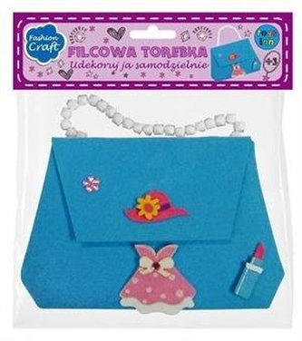 Torebka filcowa niebieska z naklejkami