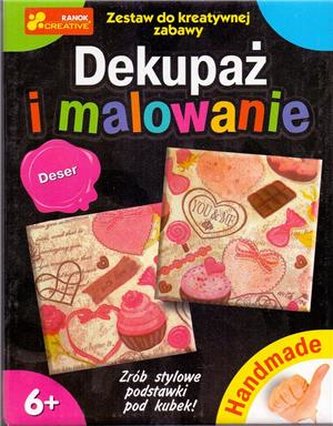 Dekupaż i malowanie. Deser podstawka