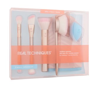 Real Techniques Endless Summer štětec RT 209 Foundation 1 ks + štětec RT 413 Highlighter 1 ks + houbička Miracle Complexion Sponge 1 ks + štětec RT 402 Setting 1 ks + štětec RT 300 Deluxe Crease 1 ks + štětec RT 247 Complexion Brush 1 ks + štětec RT 248 G