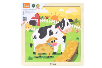 Dřevěné puzzle 9 dílků - kravičky Dřevěné puzzle 9 dílků - kravičky