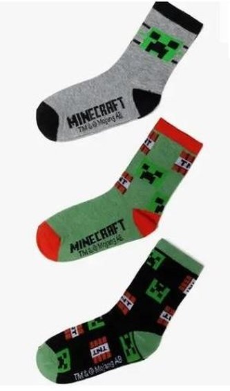 SADA 3 KS PONOŽKY MINECRAFT - velikost 27-30