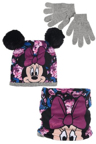 SOUPRAVA  ČEPICE, NÁKRČNÍK A RUKAVICE MINNIE - velikost 52