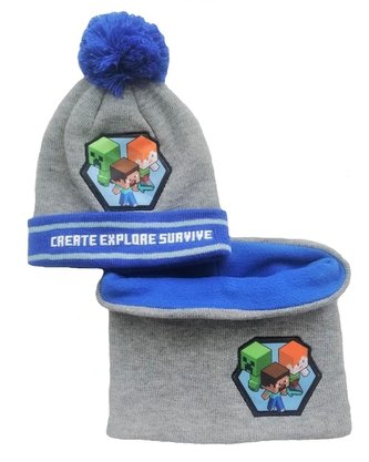 SOUPRAVA ČEPICE  A NÁKRČNÍK MINECRAFT - velikost 52