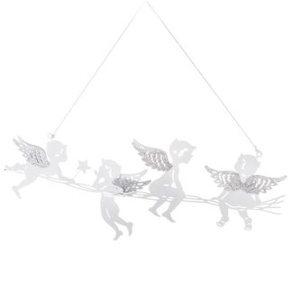 Kovová závěsná dekorace - andělé, 12/96