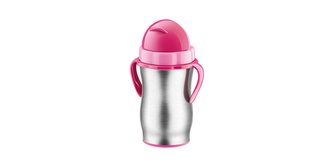 TESCOMA Dětská termoska s brčkem BAMBINI 300 ml, nerez, růžová