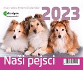 Kalendář 2023 Naši pejsci, stolní, týdenní, 148 x 125 mm