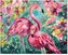 Malowanie po numerach - Flamingi w kolorach 40x50
