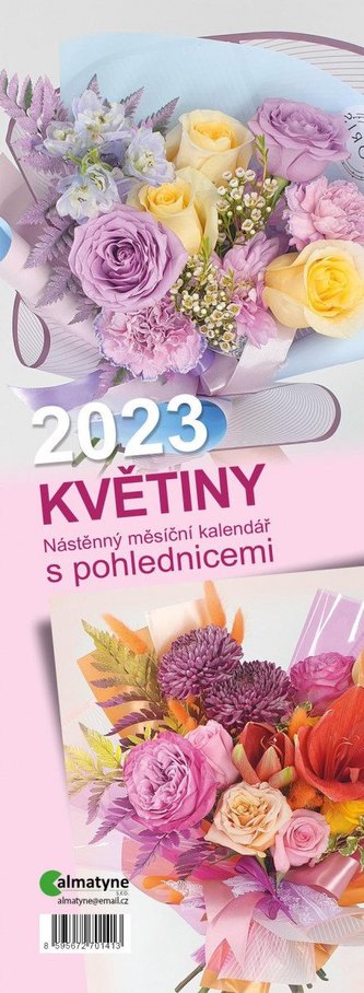 Kalendář 2023 Květiny, pohlednicový