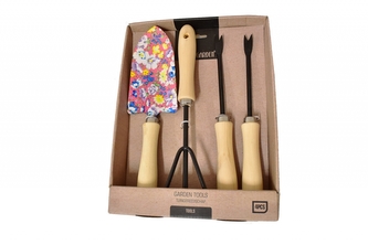 Sada zahradnického náčiní, 4 dílná, růžová