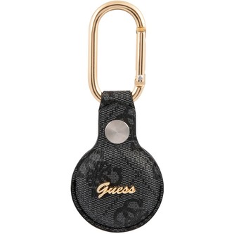 Guess PU 4G Script Dog Clip pouzdro pro AirTag černé
