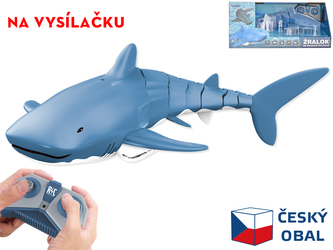 R/C žralok bílý 34cm na baterie 2,4GHz s USB nabíjením v krabičce
